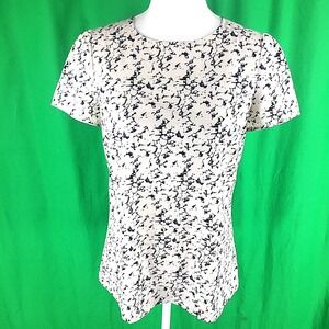 French Connection Womens Blouse Top‎ Size 6 US Abstract Pattern Short Sleeve Euc